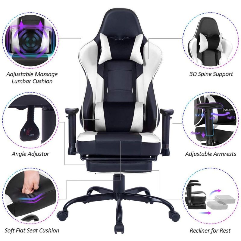 Black 360 Swivel Adjustable High Gaming Chair