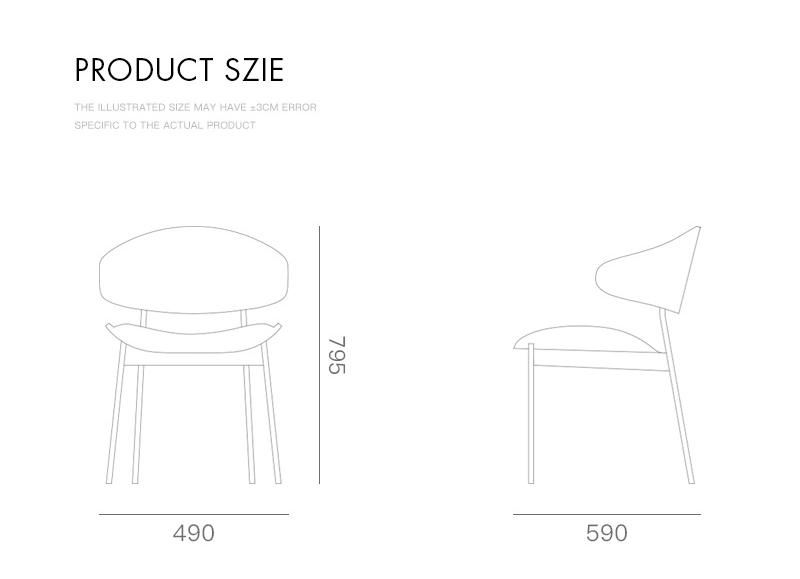 Modern Metal Furniture Living Room Wood Hotel Single Chair