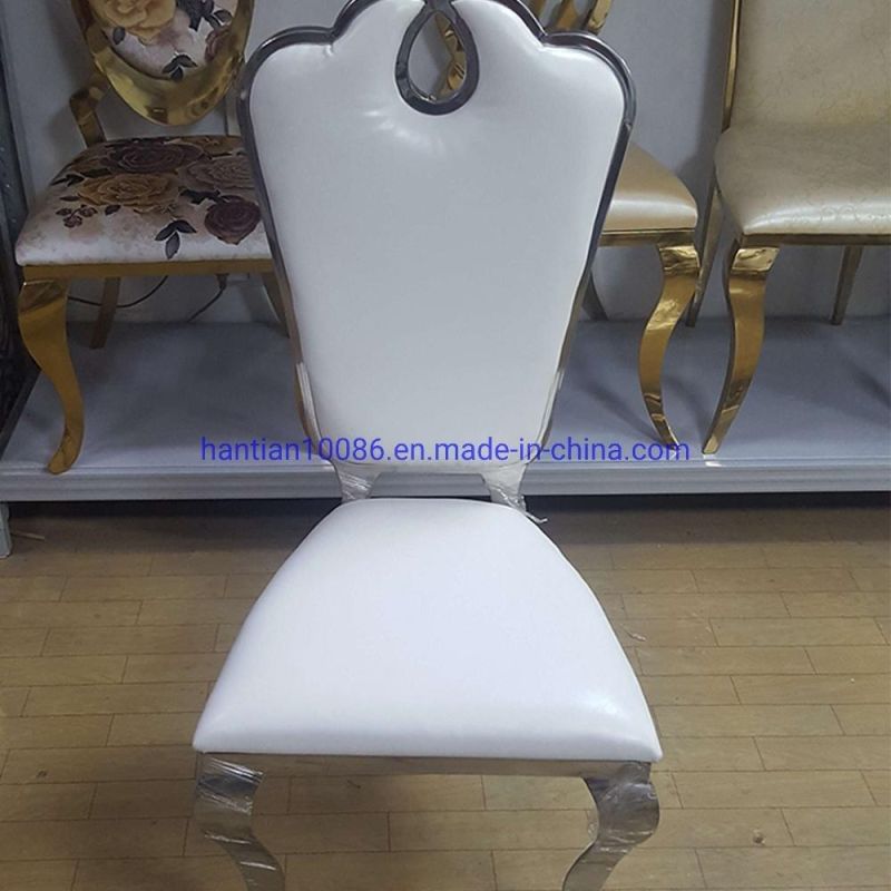 Dubai Banquet Light Color Stainless Steel Leaf Hotel Party Dining Chairs