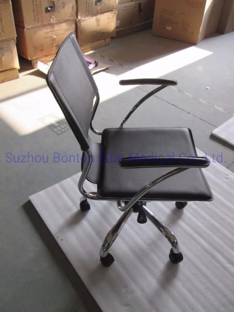 Colorful PVC Leather Office Swivel Chair with Chrome Base and Armrests