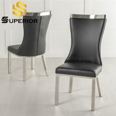 2020 New Arrival Modern Black Faux Leather Dining Room Chair