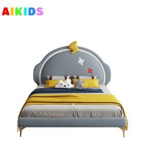 Custom Single Bed for Children and Boys Modern Simple Nordic Leather Creative Cartoon Soft Wrapped Bed