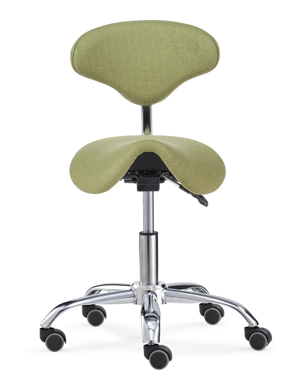 Ergonomic Saddle Seat Medical Dental Chair Stool with Backrest