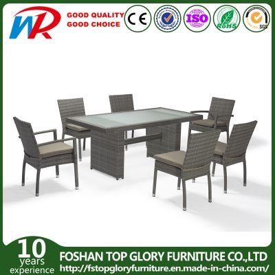 Outdoor Garden Patio Dining Furniture Wicker Restaurant Rattan Dining Table Set