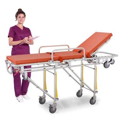 Hospital Folding Stretcher Trolley with Height Adjustable