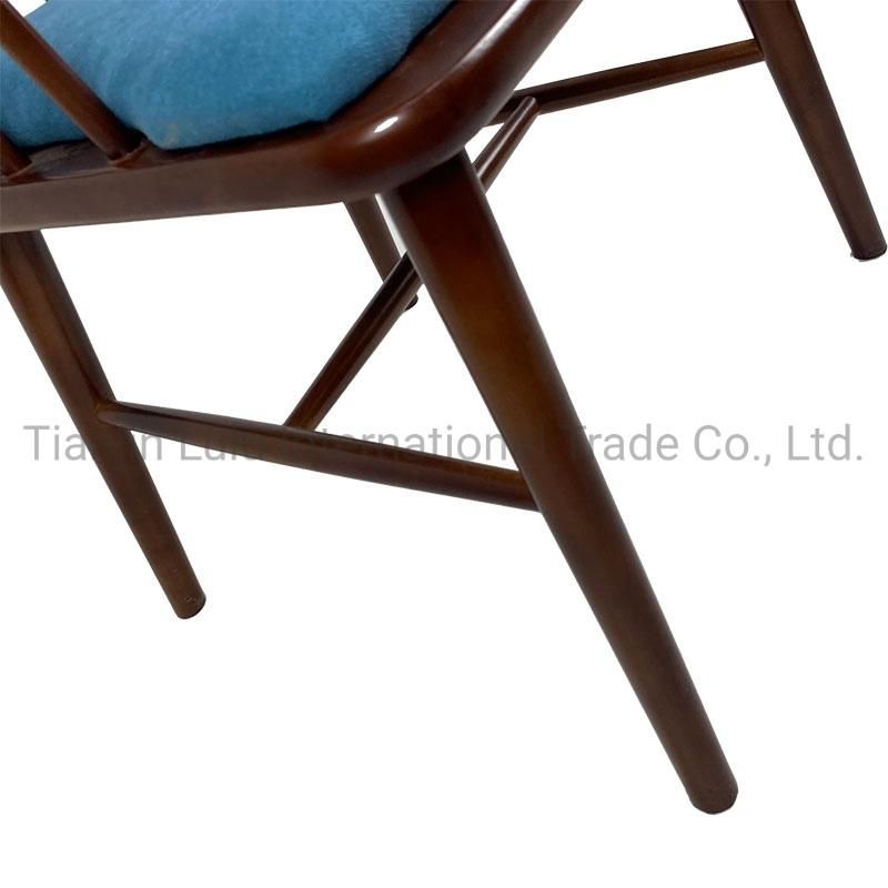 Hotel Lobby Wood Armrest Coffee Shop Leisure Chairs Living Room Dining Chairs