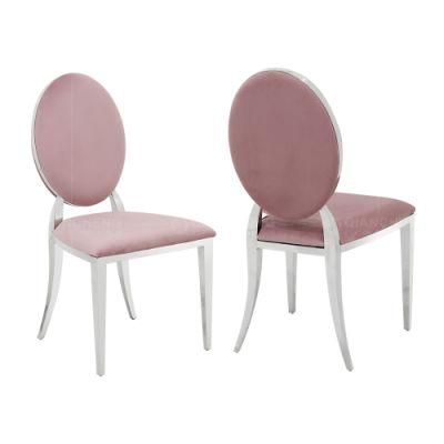 Restaurant Chair Round Back Velvet Fabric Metal Dining Chair