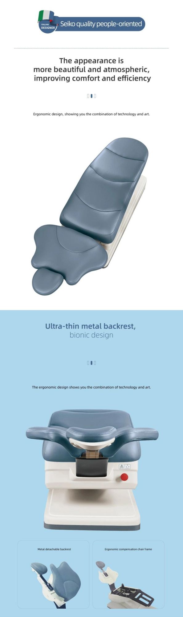 Dental Chair Unit Portabl with Micro Fiber Leather Cushion