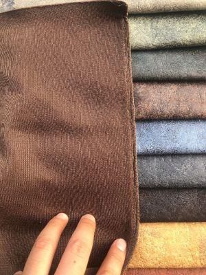 380GSM Leather Looking Knitting Velvet Furniture Fabric Upholstery Fabric (TL1926)