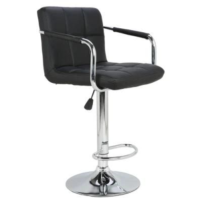 Leather with Back Rest Arms Modern Stools Bar Chairs