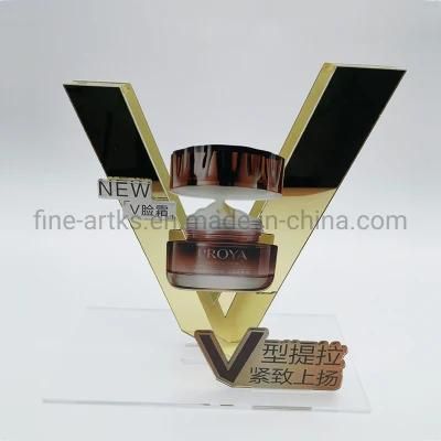 Custom Shop Sign Detachable V-Shaped Advertising Display Stand Acrylic Cosmetic Sign Holder