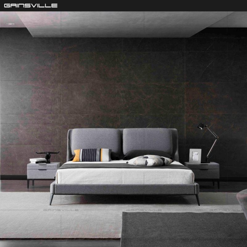 New Verticle Tufted Modern Beds Set Upholstered Bedroom Furniture Appartment Home Leather Bed