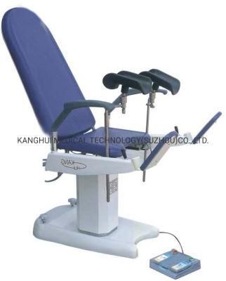 Four Wheels Medical Equipment Women Surgery Operating Clinic Simple Gynecology Chair with Foot Rest