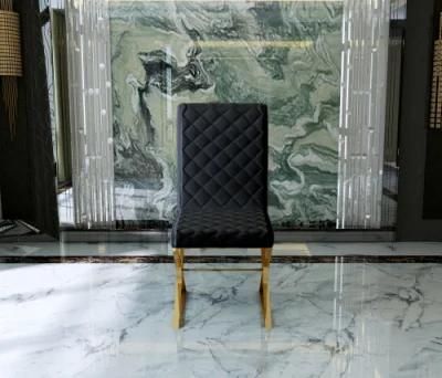 Modern Restaurant Metal Luxury Steel Legs Dining Table Marble Top Furniture Sets Dining Chair