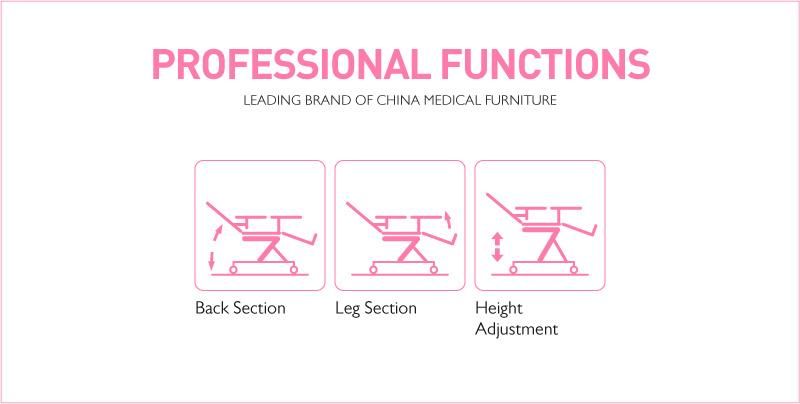 Ske-100A Durable Medical Exam Equipment 2 Function Adjustable Patient Manual Dialysis Chair with Casters