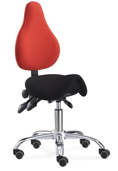 Ergonomic Saddle Seat Medical Dental Chair Stool with Backrest