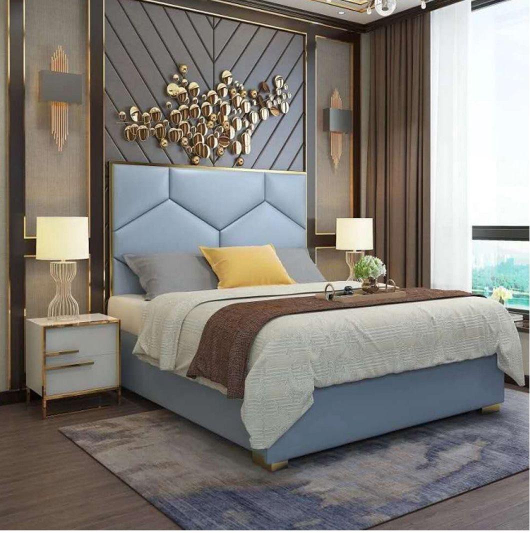 European Style Bedroom Furniture Leather King Size Bed