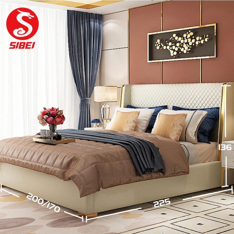 Bedroom Furniture High Backboard Leather Beds