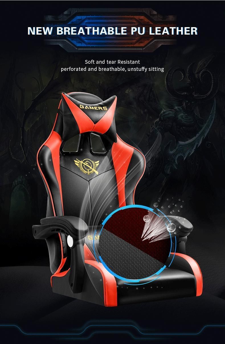 Cheap RGB Swivel Ergonomic PU Leather Silla Gamer Office Computer PC Racing Gaming Chair with Footrest and Massage