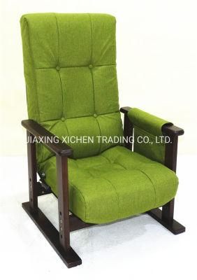 High Backrest Grass Green Fabric Leisure Hotel Armrest Chair