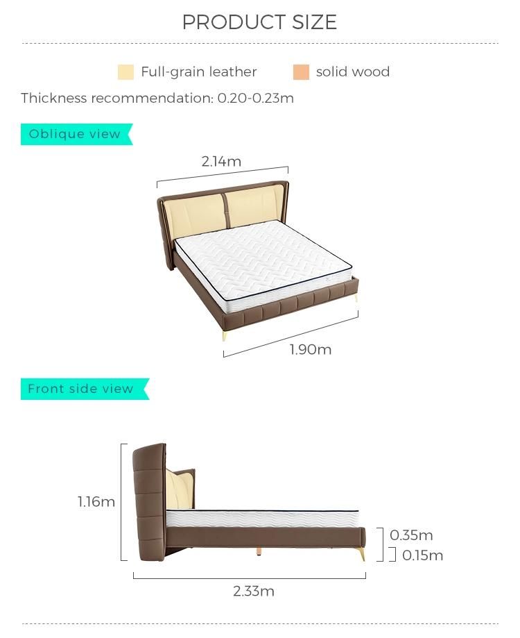 Linsy Modern Style Brown Genuine Leather King Size Bed R672