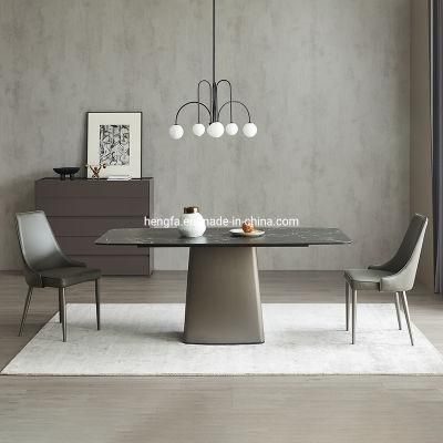 Modern Kitchen Dining Sets Furniture Metal Frame Leather Chairs