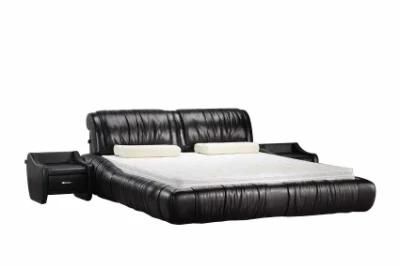 Bed Room Furnture Set Balck Leather Bed