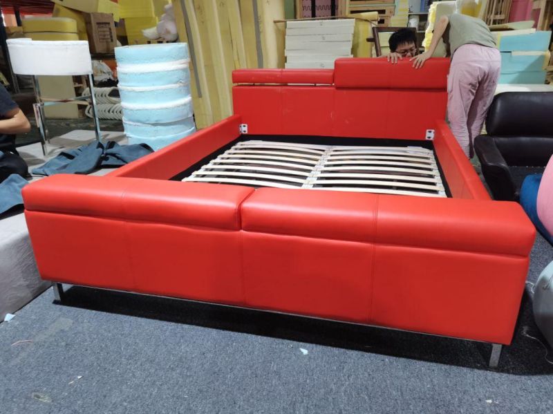 Phil Bed Leather Upholstery Modern Style Bed