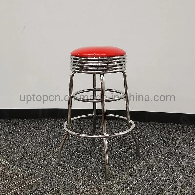 (SP-BS427) American Fifties Style Fu Leather Customized Color 1950s Retro Diner Bar Stool