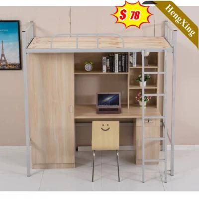 Simple Design Dormitory Furniture Student Metal Beds with Wardrobe and Computer Desk Bunk Bed