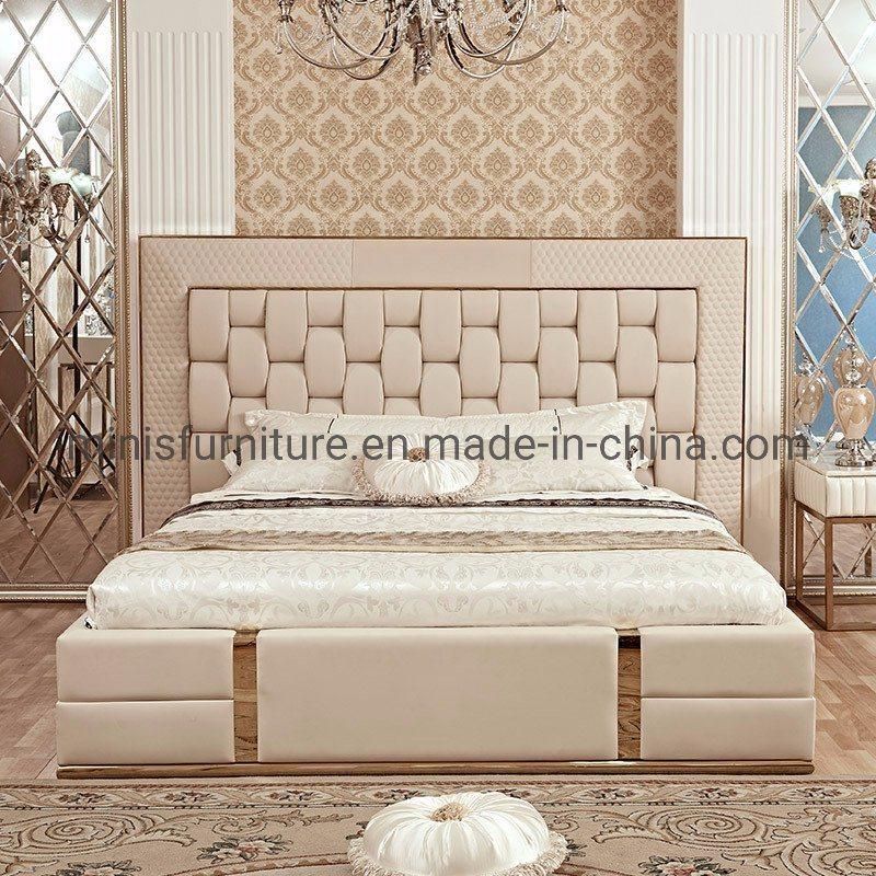 (MN-MB103) Modern Italian Style Luxury Big Bed with Big Back