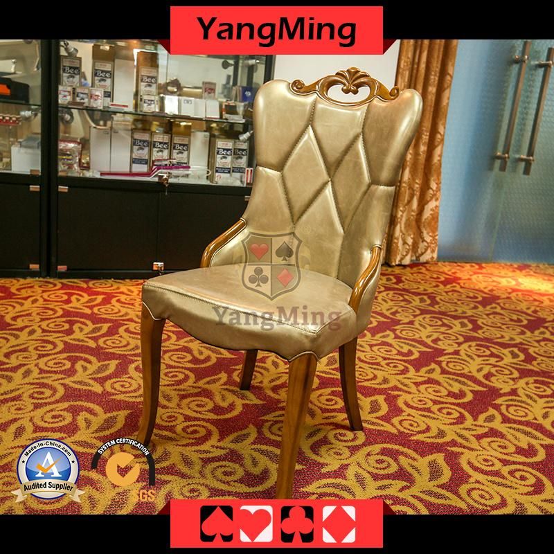 Korean Restaurant Solid Wood Chair Living Room Simple PU Leather Chair Solid Wood Frame Korean Casino Hotel Dining Chair Ym-Dk06