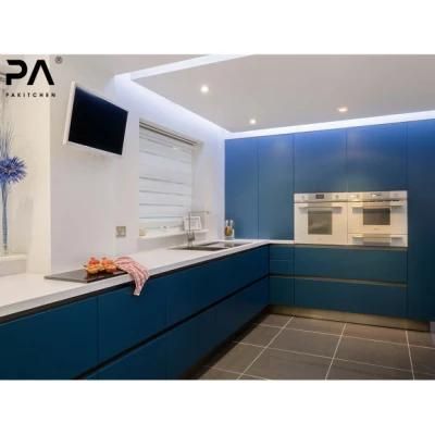 Italian High End Knock Down Custom Particle Board Waterproof Rta Readymade Navy Kitchen Cabinets