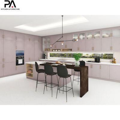 Chinese Custom Furniture Design L-Shaped Modern Lacquer Modular Kitchen Cabinets