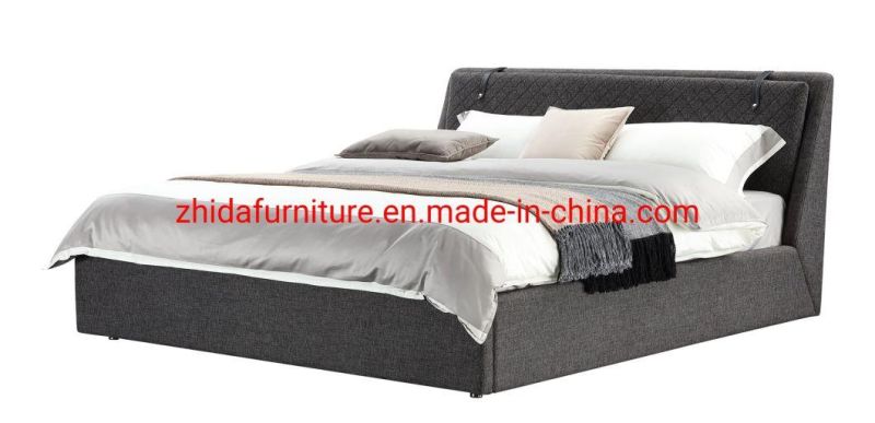Modern Furniture Hotel Storage Space Bedroom Leather King Size Bed