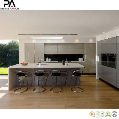 High Gloss Gray Kitchen Cabinets