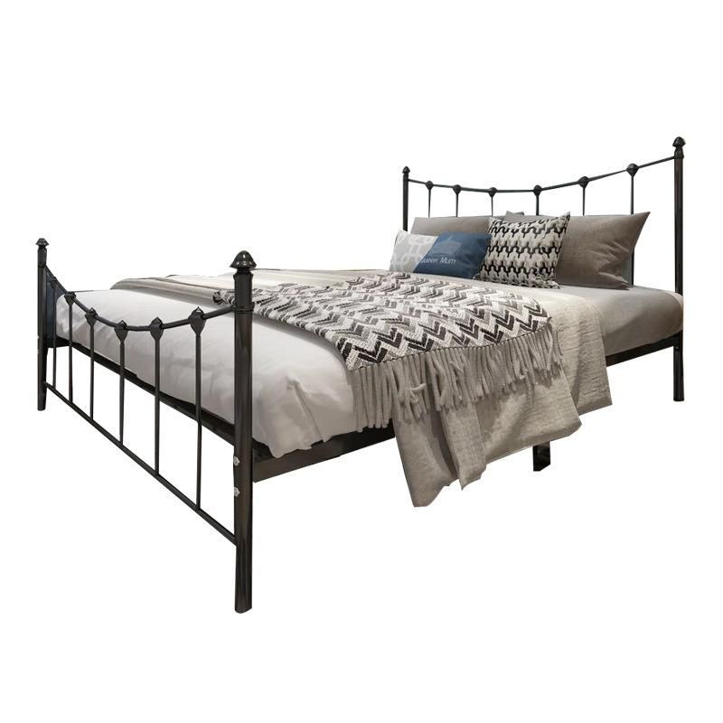 Modern Home Furniture Classic Black Style Iron Steel Material King Szie Metal Double Bed for Bedroom