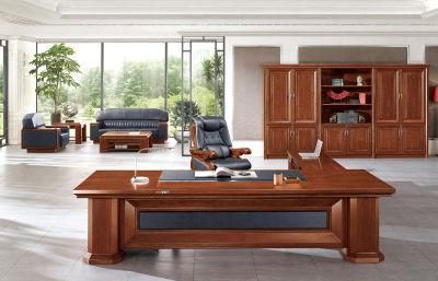 Luxury Wooden Executive Office Desks with Leather Decorative (FOH-BP321)