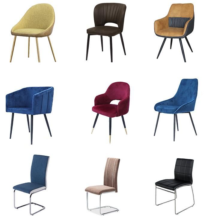 Home Hotel Velvet Garden Furniture Modern Style Upholstered Leather Dining Chair