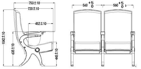 Stadium Media Room Classroom Office Public Auditorium Church Theater Chair