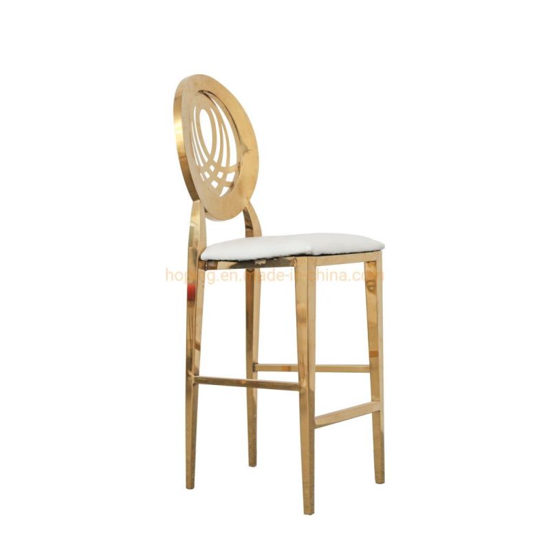 Modern Dining Room High Chair Back Wedding Chair Banquet Chair Gold Stainless Steel Chair From China Factory Hotel Furniture Tall Club Stool Bar Chairs