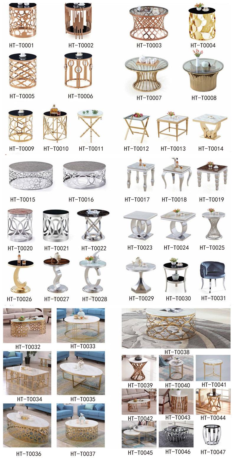 Banquet Hall Event Dinner Chair Furniture Marble Glass Top Wedding Table Decor Hotel Restaurant and Coffee Shop Round Dining Table