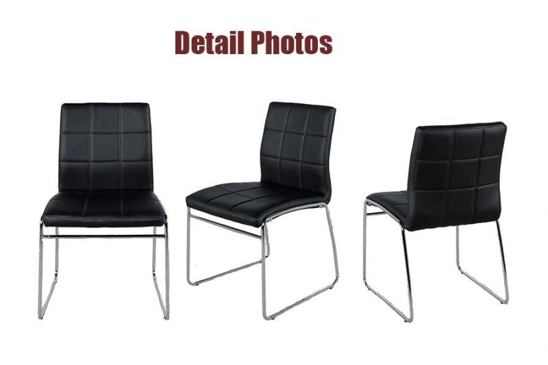 Modern Home Outdoor Restaurant Furniture PU Leather Dining Room Chair with Stainless Legs