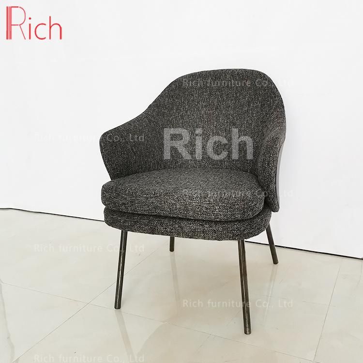 Nordic Modern Stainless Steel Dining Room Chairs Modern Italian Chrome Leg Fabric Leather Dining Chair for Restaurant