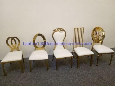 Round Back with Hollow Wedding Gold Stainless Steel Dining Chair for Children Furniture