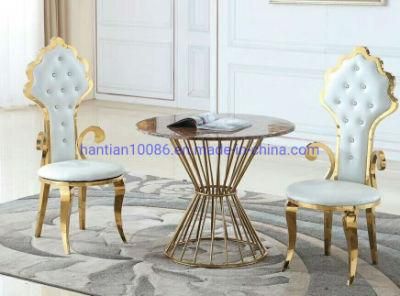 Stainless Steel Round Side Table Set Modern Conference Dining Hotel Banquet Chair