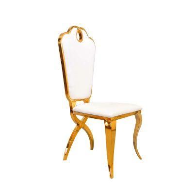 Luxury Furniture Restaurant Queen Chairs Stainless Steel Leather Event Banquet Wedding Chairs for Hotel