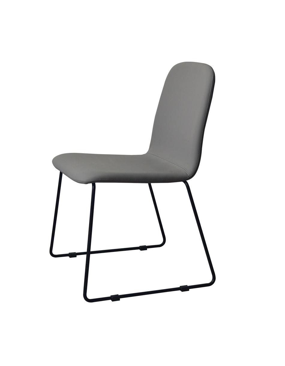 Modern Furniture Coffee Shop Furniture PU Leather Seat Metal Legs Dining Chair