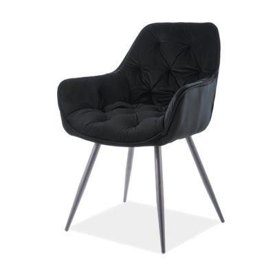 High Quality Luxury Modern Metal Legs Dining Chair White Velvet Leather Dining Chair Modern