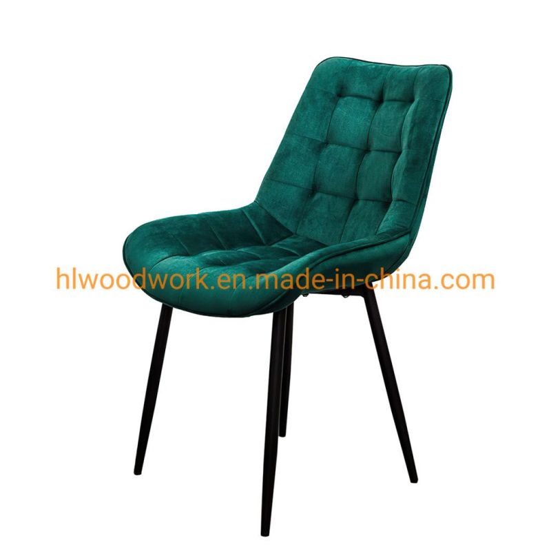 Multiple Color Modern Leather Style Velvet Nordic Chairs for Dining Rooms Sillas Metal Leg Upholstery Fabric Modern Velvet Chair